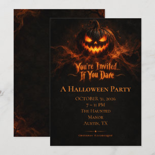 Gruselige Halloween-Party-Einladung mit unheimlich Einladung