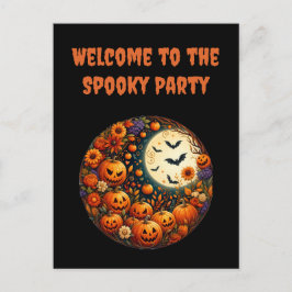 Gruselige Halloween-Party-Einladungspostkarte zum  Postkarte