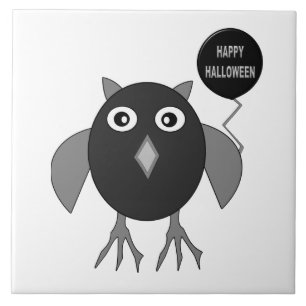 Gruselige Halloween-Party-Eule-Kachel Fliese