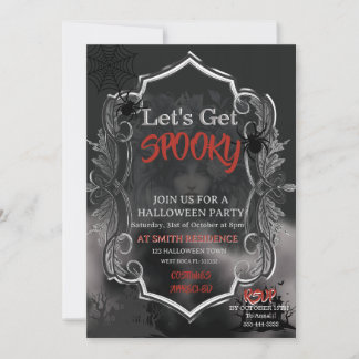 Gruselige Halloween-Party für Erwachsene Vintage Einladung
