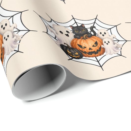 Gruselige Halloween-Party Geschenkpapier (Rolleneckpunkt)