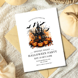 Gruselige Halloween-Party im Spukhaus Kürbis Einladung
