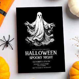 Gruselige Halloween-Party mit Geist Einladung