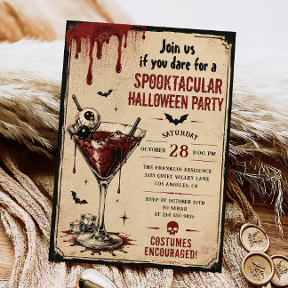 Gruselige Halloween-Party mit Vintage-Cocktails Einladung