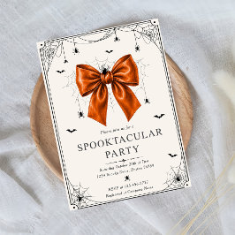 Gruselige Halloween-Party Orange Schleife Einladung