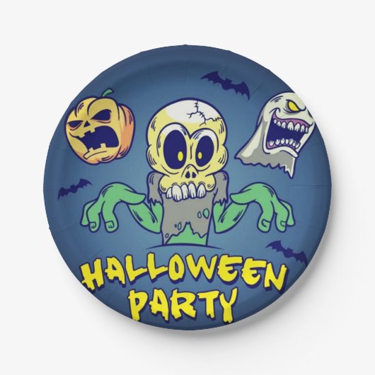 Gruselige Halloween-Party Pappteller (Vorderseite)