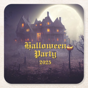 Gruselige Halloween-Party Rechteckiger Pappuntersetzer