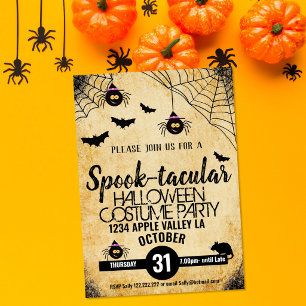 gruselige Halloween-Party Spinnen-Tollität Einladung