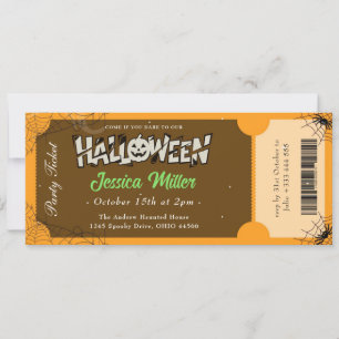 Gruselige Halloween-Party-Ticket-Einladung Einladung