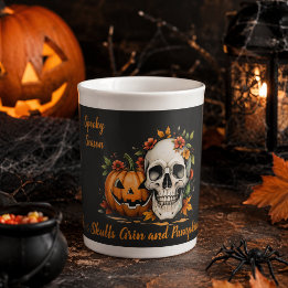 Gruselige Halloween-Schädel-Kürbis-Saison Porzellantasse