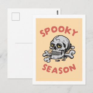 Gruselige Halloween-Schädel-Saison Postkarte