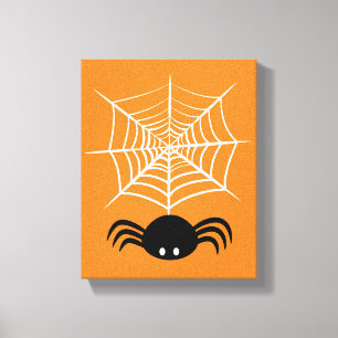 Gruselige Halloween-Spinnen-Illustration Leinwanddruck