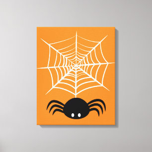 Gruselige Halloween-Spinnen-Illustration Leinwanddruck
