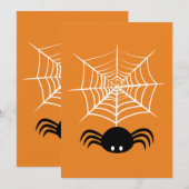 Gruselige Halloween-Spinnen-Illustration Menükarte (Vorne/Hinten)