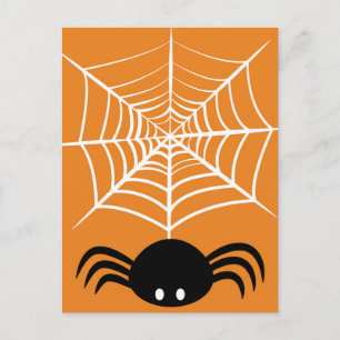 Gruselige Halloween-Spinnen-Illustration Postkarte