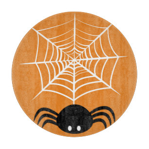 Gruselige Halloween-Spinnen-Illustration Schneidebrett