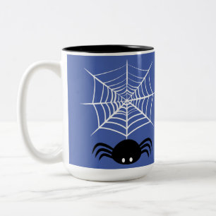 Gruselige Halloween-Spinnen-Illustration Zweifarbige Tasse