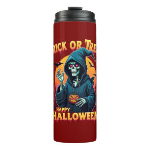 Gruselige Halloween-Stimmung: Trick-or-Treat-Skele Thermosbecher