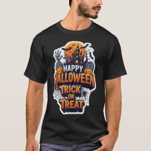 Gruselige Halloween-Süßigkeiten-oder-Saures-Grafik T-Shirt