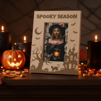 Gruselige Halloween-Szene Geätzte Rahmen