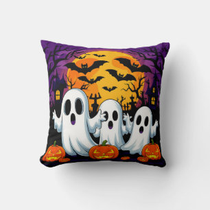 Gruselige Halloween-Szene mit Geistern Kissen