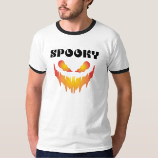 Gruselige Halloween-Typografie Basic Ringer T-Shir T-Shirt