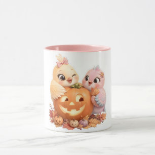 Gruselige Halloween-Vögel Herbst-Tasse Tasse