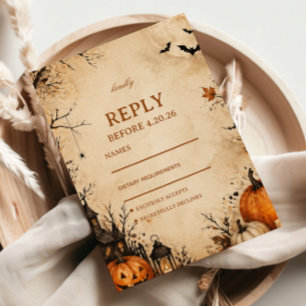 Gruselige Herbst-Kürbis-Gästebestätigung RSVP Karte