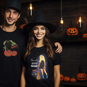 Gruselige Hexe Halloween Geburtstag Schwarz T-Shirt