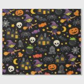 Gruselige Hexe & Spinne Halloween Geschenkpapier (Flach)