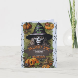 Gruselige Hexen-Einladung zur spooky Halloween-Par Einladung