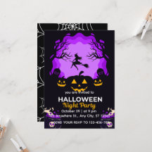 Gruselige Hexen-Halloween-Party-Einladung