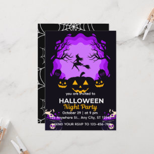 Gruselige Hexen-Halloween-Party-Einladung Einladung
