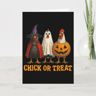 Gruselige Hühner-Crew Chick Or Treat Lustiges Hall Karte