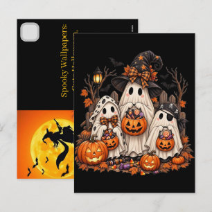 Gruselige iPhone-Hintergründe: Süßes Halloween, Vi Feiertagspostkarte