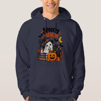 Gruselige Jahreszeit Geist & schwarze Katze | Hoodie