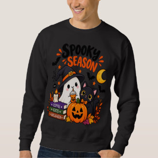 Gruselige Jahreszeit Geist & schwarze Katze | Sweatshirt