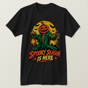 Gruselige Jahreszeit ist da Kürbiskopf Vogelscheuc T-Shirt