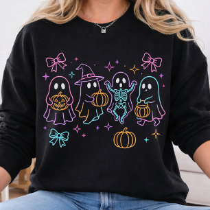 Gruselige Jahreszeit Lebendiger Neon-Halloween-K Sweatshirt