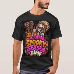 Gruselige Jahreszeit Skelett Halloween T-Shirt