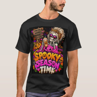 Gruselige Jahreszeit Skelett Halloween T-Shirt