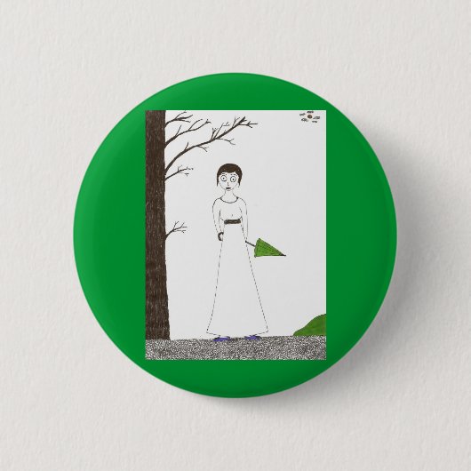 Gruselige Jane Austen-Reis-Malerei Button (Vorderseite)