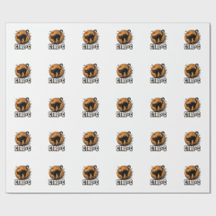 Gruselige Katze CTRL C Vintage Halloween Vektordes Geschenkpapier