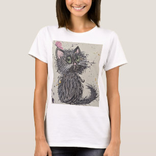 Gruselige Katze Damen T-Shirt