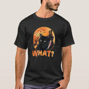 Gruselige Katze Halloween 2022 Kostüm Schwarze Kat T-Shirt