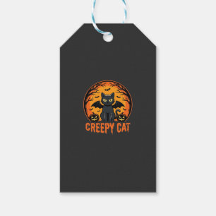 Gruselige Katze Halloween Fledermaus Mond Grafikde Geschenkanhänger