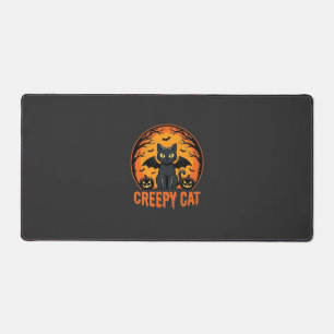 Gruselige Katze Halloween Fledermaus Mond Grafikde Schreibtischunterlage