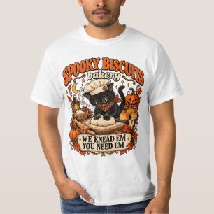 Gruselige Katze Halloween Schwarze Katze Backen T-Shirt