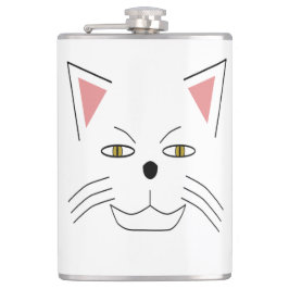 gruselige Katze Miau Miau Flachmann