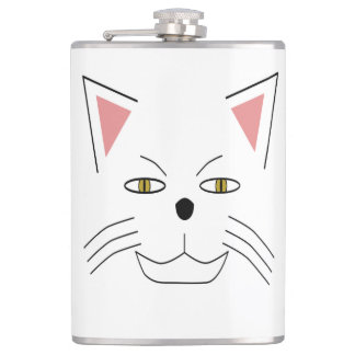 gruselige Katze Miau Miau Flachmann